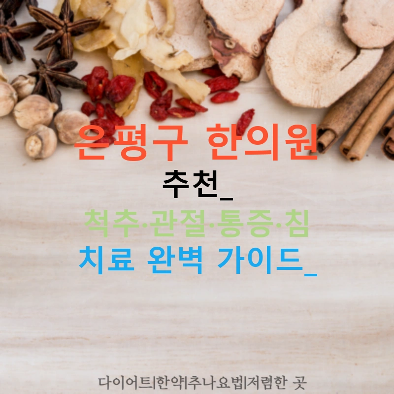은평구 한의원 추천: 척추·관절·통증·침 치료 완벽 가이드!